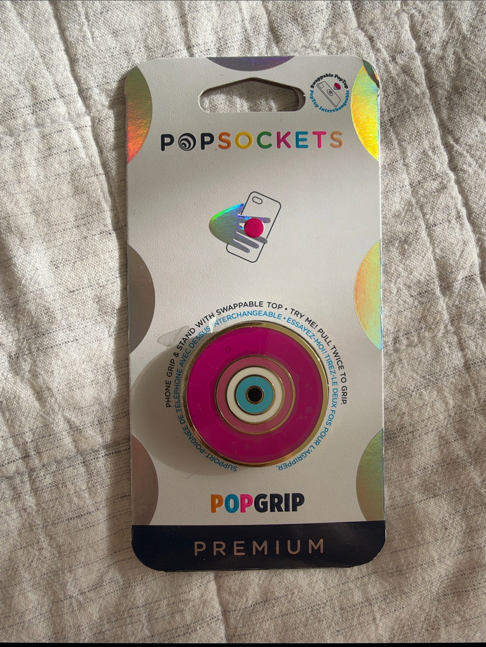 PopSocket PopGrip Premium Hot Pink Bullseye Swappable Phone Grip
